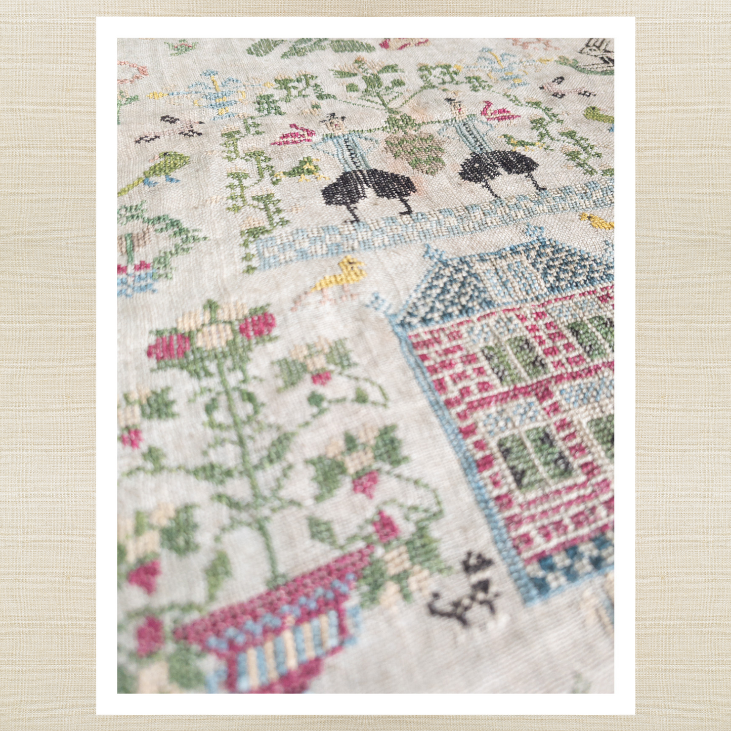 Modern Folk Embroidery - DCVH 1785: A Dutch Red House Sampler - Booklet Chart and/or Roxy Floss