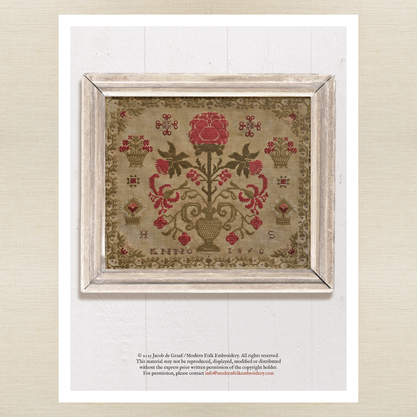 Modern Folk Embroidery - A Cloud of Sweetness: HS 1850 - Booklet Chart and/or Roxy Floss
