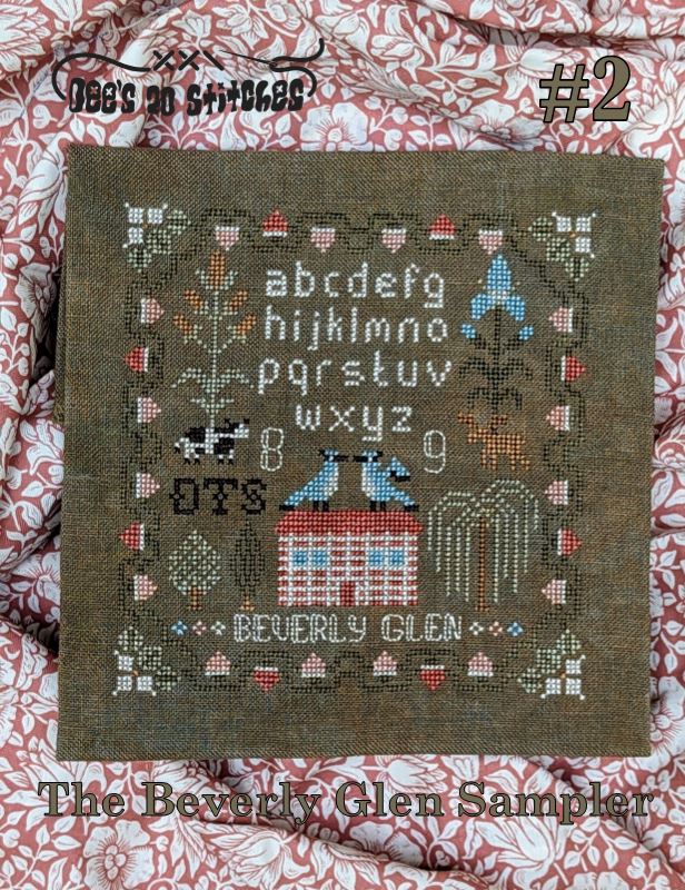 Dee's 20 Stitches - The Beverly Glen Sampler - Chart and/or Roxy Floss Pack