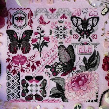 Sprouting Lupine - Butterfly Bouquet - Chart IH and/or Roxy Floss Conversion