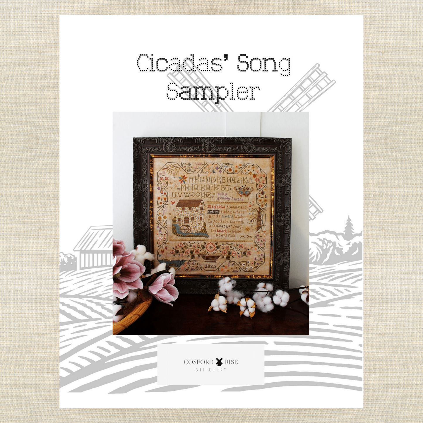 Cosford Rise Stitchery - Cicada's Song Sampler - Booklet Chart and/or Roxy Floss