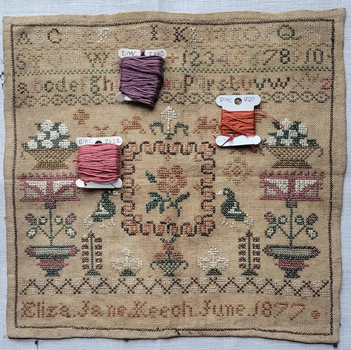 Crowsfeetstitching - Eliza Jane Keech, 1877 - Booklet Chart IH and/or Roxy Floss Pack