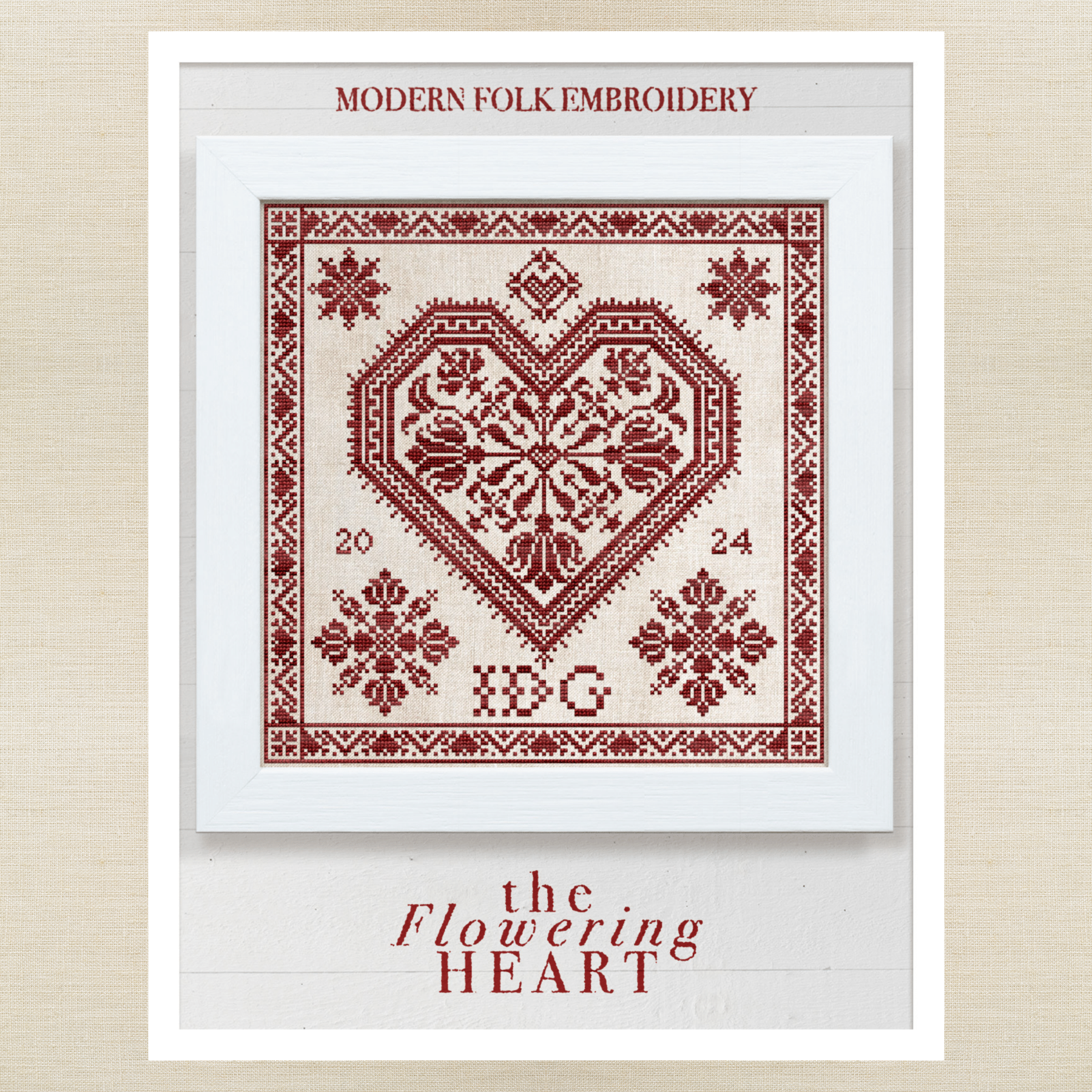 Modern Folk Embroidery - The Flowering Heart - Booklet Chart – Evertote