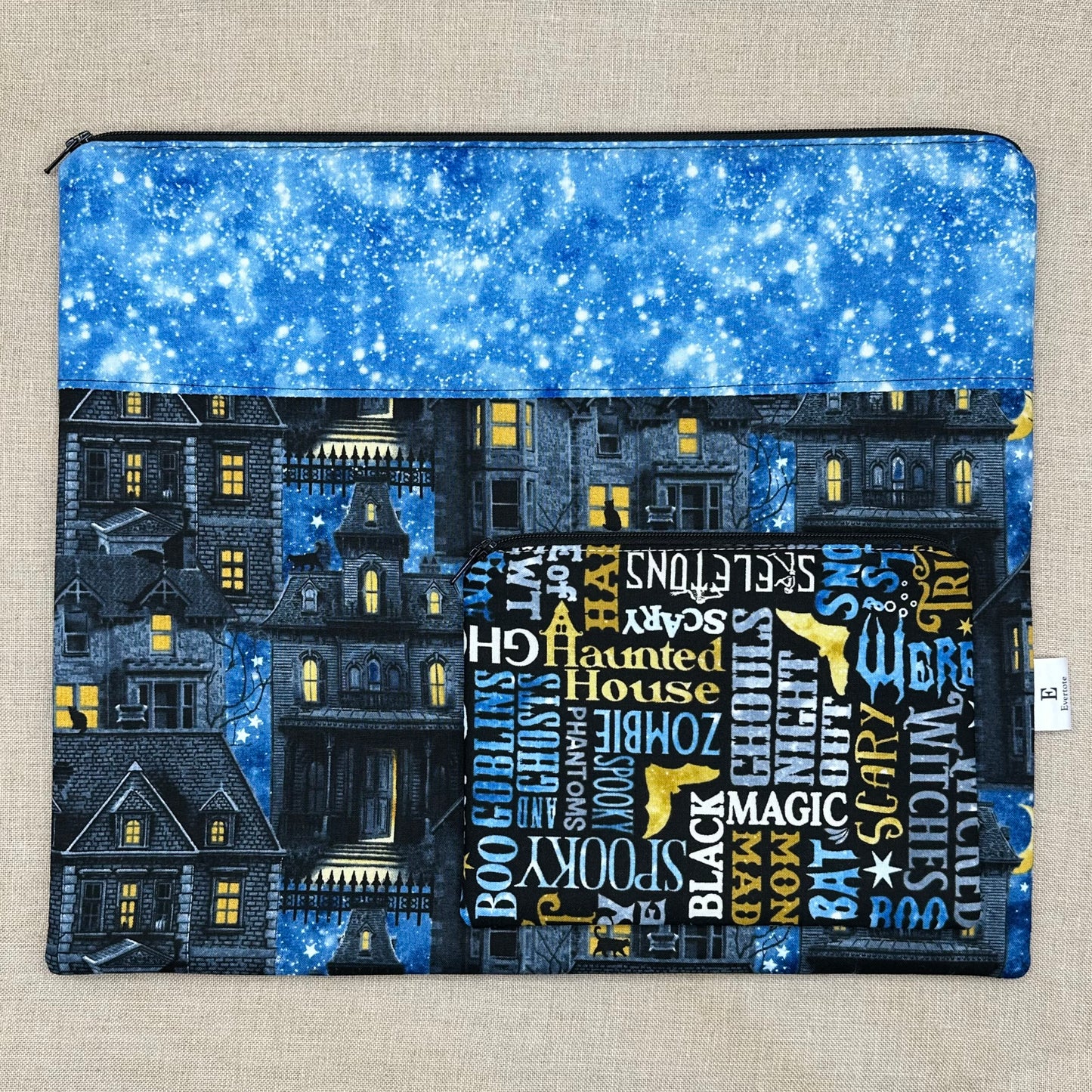 Haunted Manor - Project Bag with Coordinating Notions Pouch