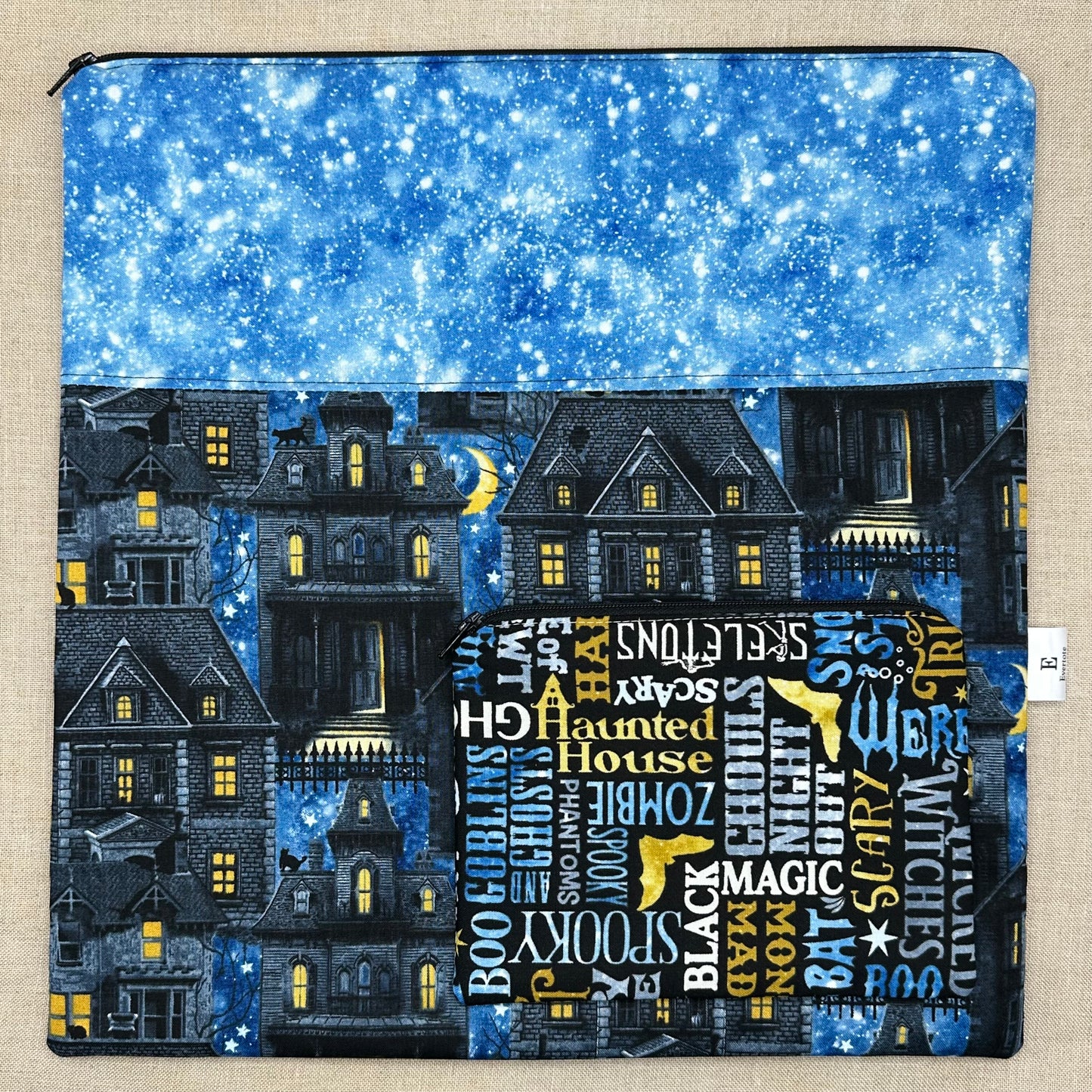 Haunted Manor - Project Bag with Coordinating Notions Pouch