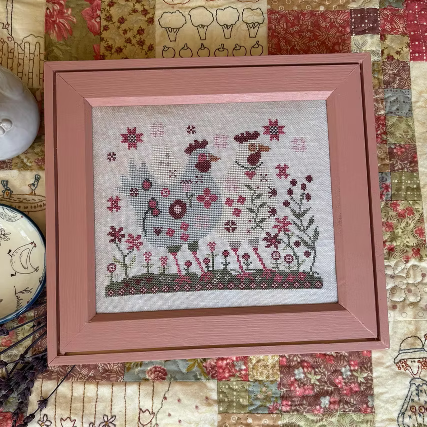 Pansy Patch Quilts and Stitchery - Henpecked - Cross Stitch Chart IH and/or Roxy Floss Co Threads