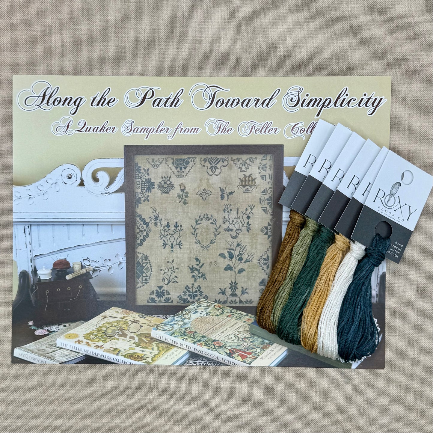 1897 Schoolhouse Samplers - Along the Path Toward Simplicity - Physical Chart and/or Roxy Floss