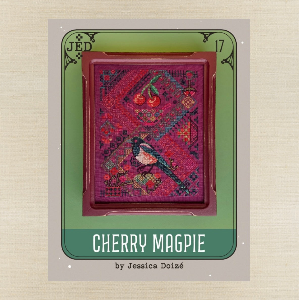 JEDxStitch - Cherry Magpie - Booklet Chart IH and/or Roxy Floss Co