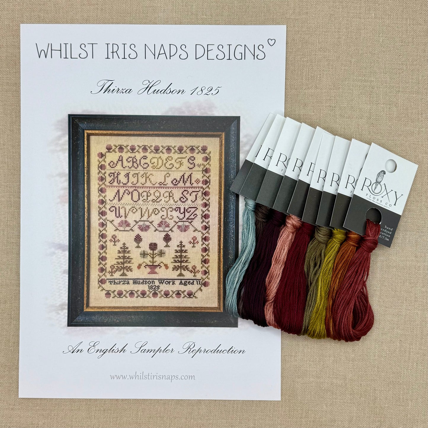 Whilst Iris Naps - Thirza Hudson 1825 - Booklet Chart and/or Roxy Floss Conversion