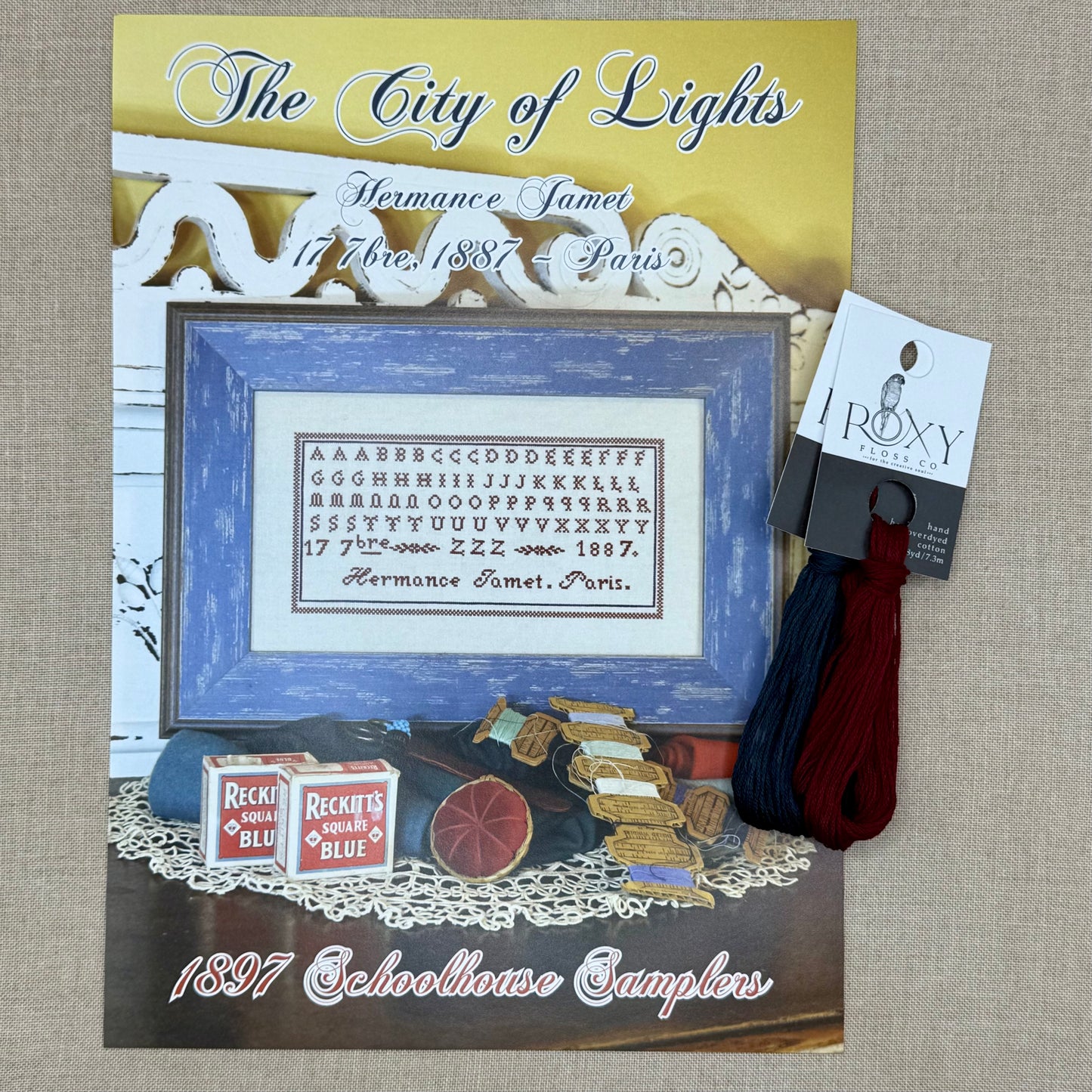1897 Schoolhouse Samplers - The City of Lights - Physical Chart