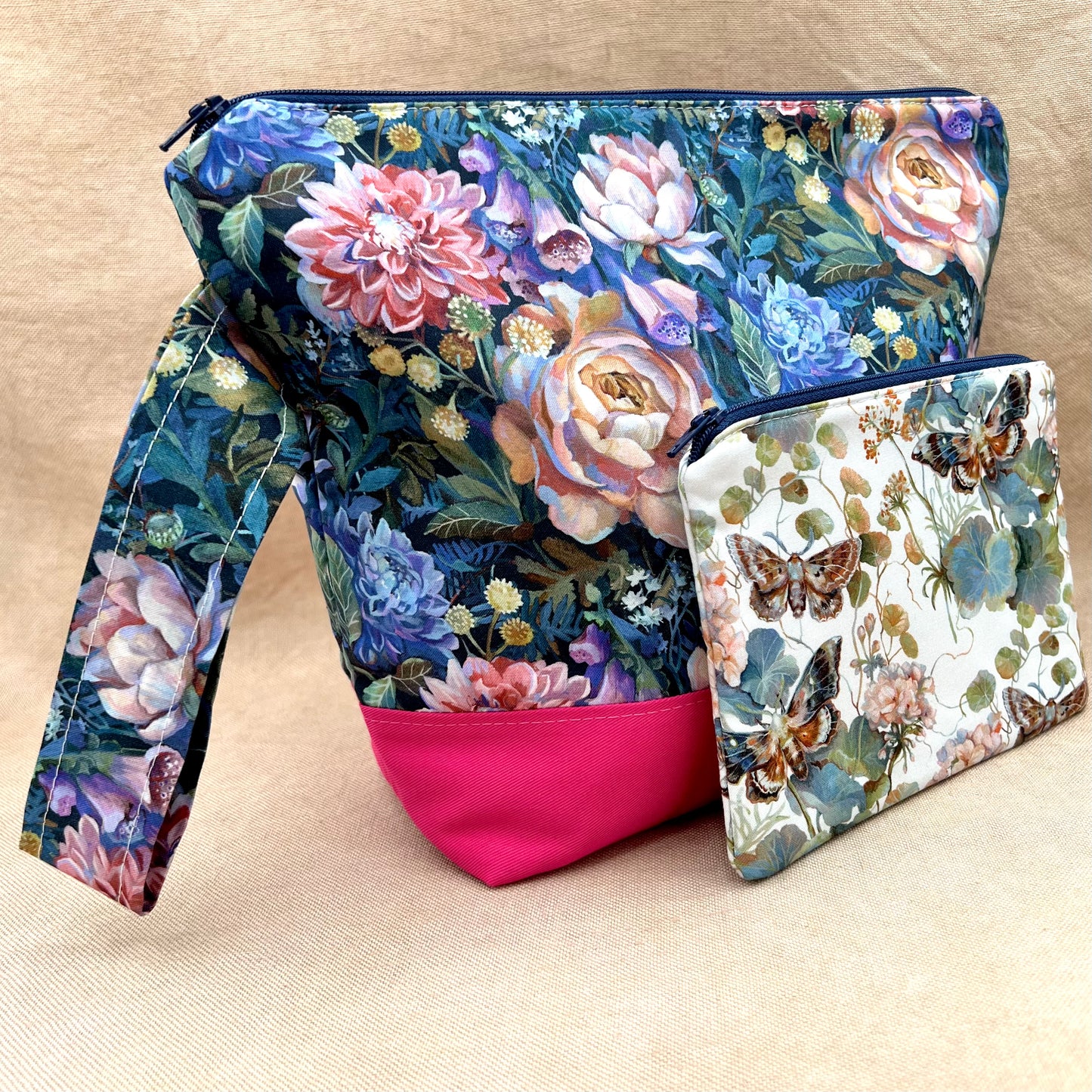 Bird & Butterfly Garden - Project Bag with Coordinating Notions Pouch
