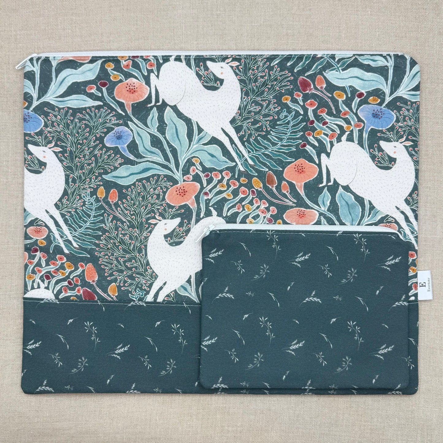 Garden Gallop - Project Bag with Coordinating Notions Pouch