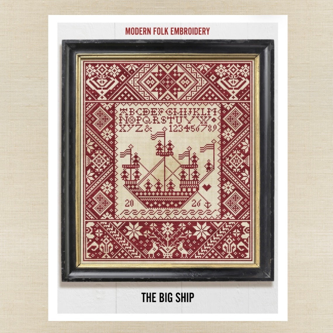 Modern Folk Embroidery - The Big Ship - Booklet Chart IH