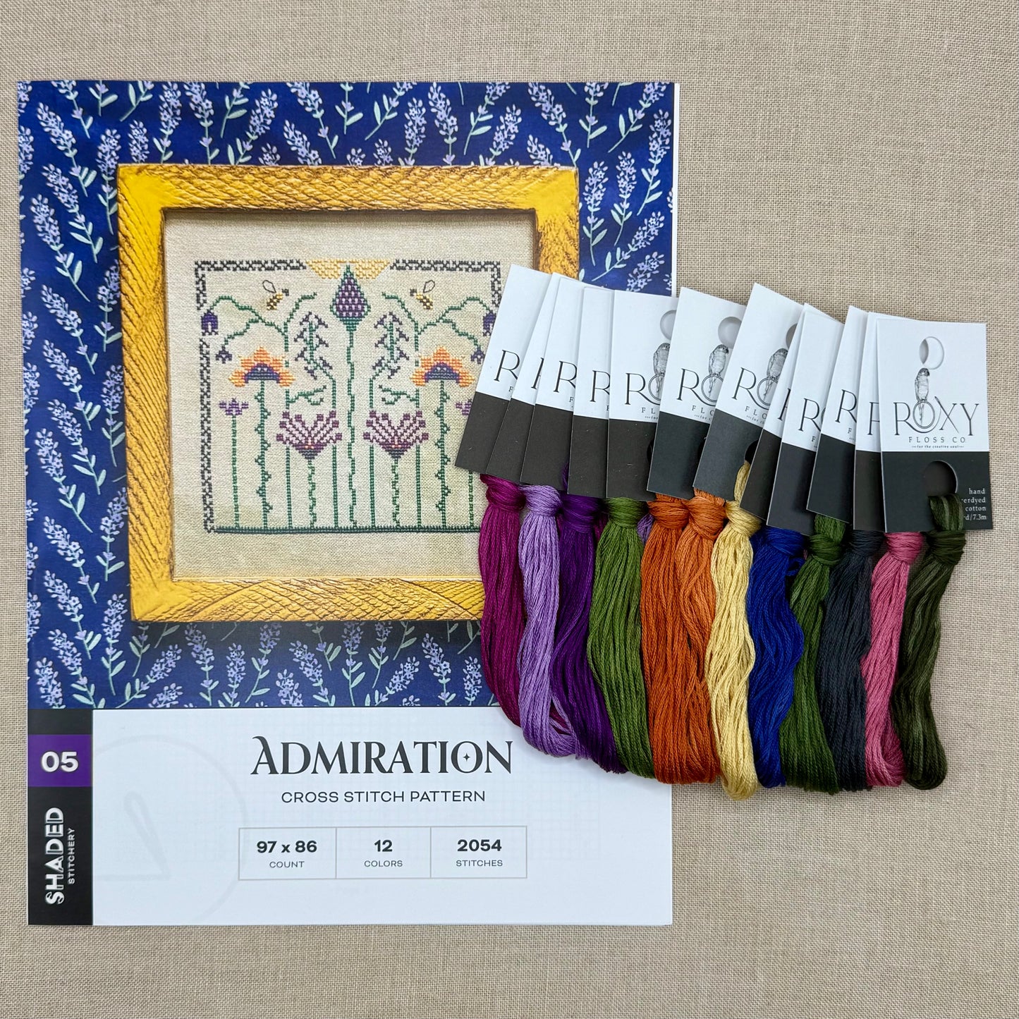 Shaded Stitchery - Admiration - Booklet Chart and/or Roxy Floss