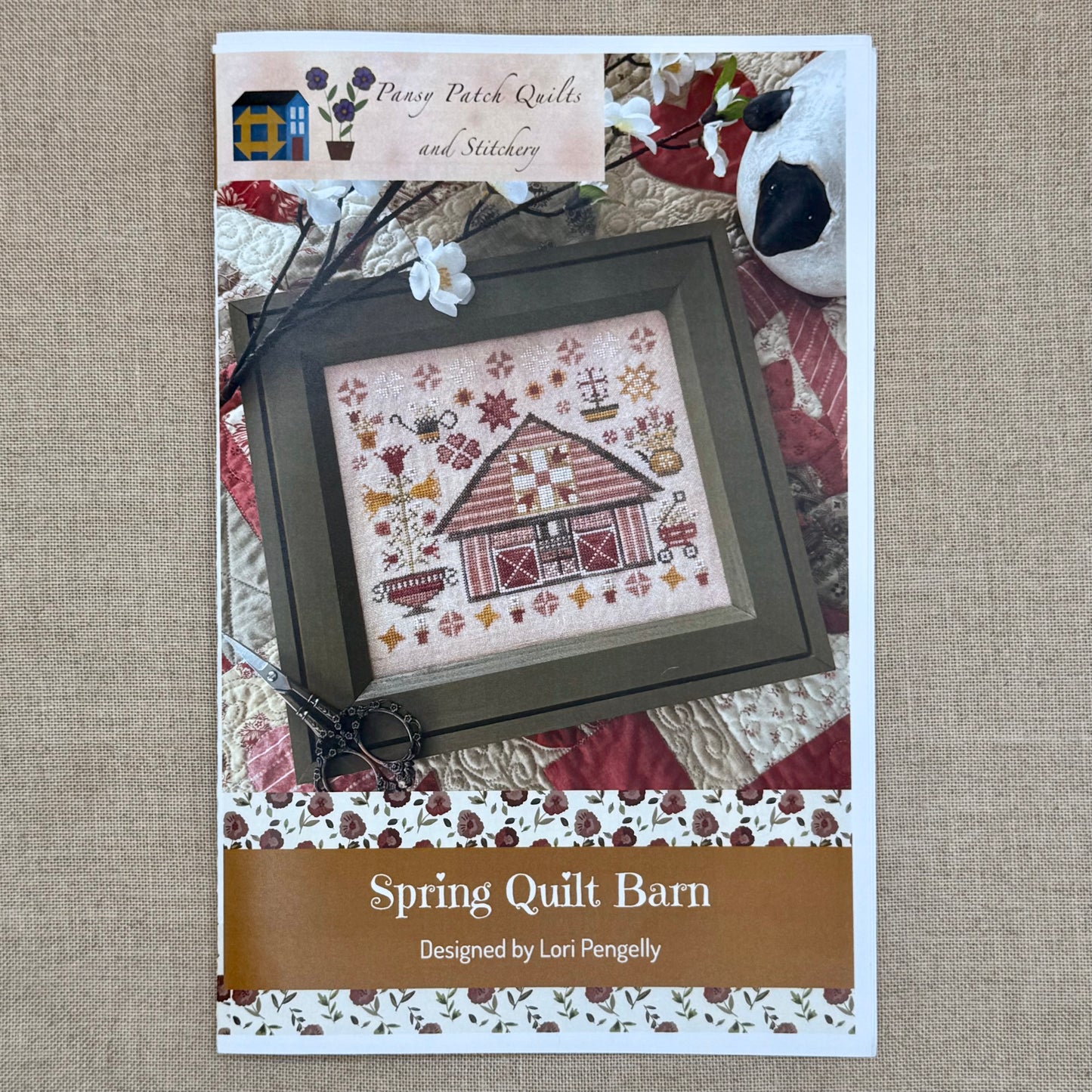 Pansy Patch Quilts and Stitchery - Spring Quilt Barn - Cross Stitch Chart and/or Roxy Floss Co Threads