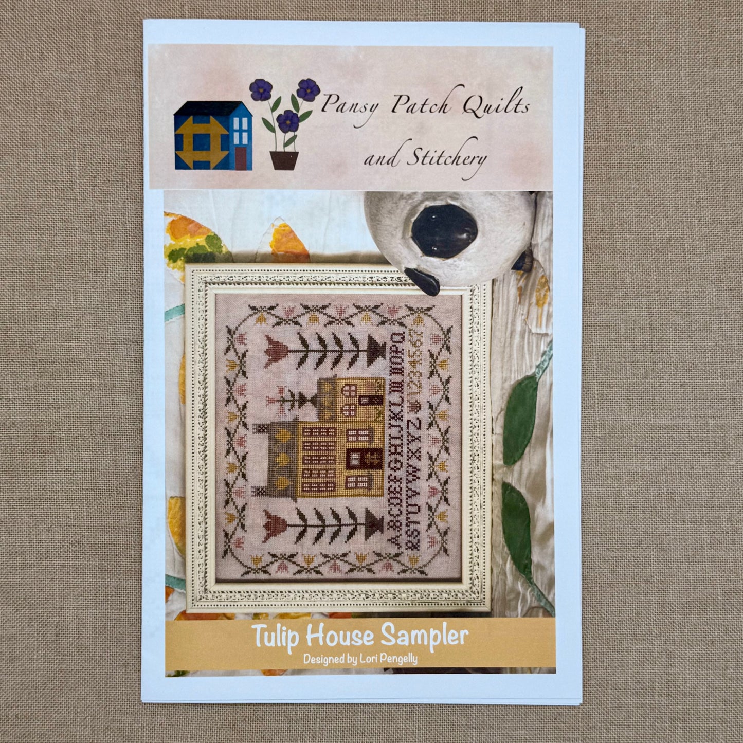 Pansy Patch Quilts and Stitchery - Tulip House Sampler - Cross Stitch Chart and/or Roxy Floss Co Threads