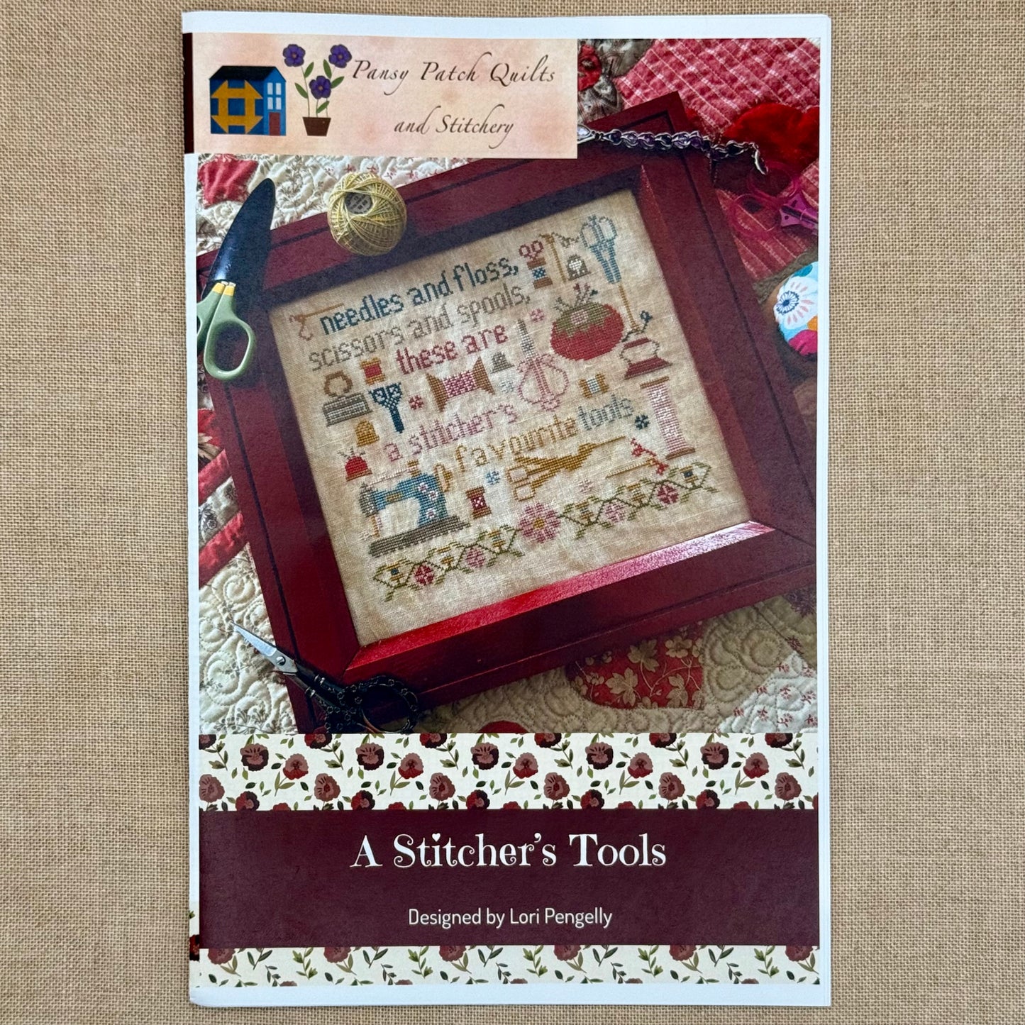 Pansy Patch Quilts and Stitchery - A Stitcher's Tools - Cross Stitch Chart and/or Roxy Floss Co Threads