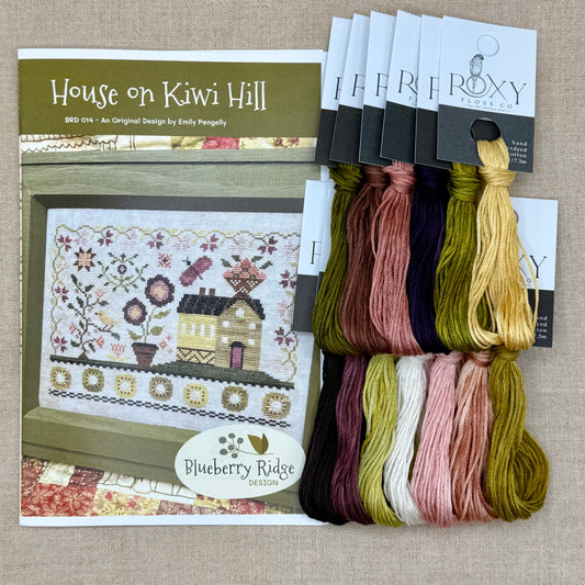 Blueberry Ridge Design - House on Kiwi Hill - Cross Stitch Chart and/or Roxy Floss Co Threads