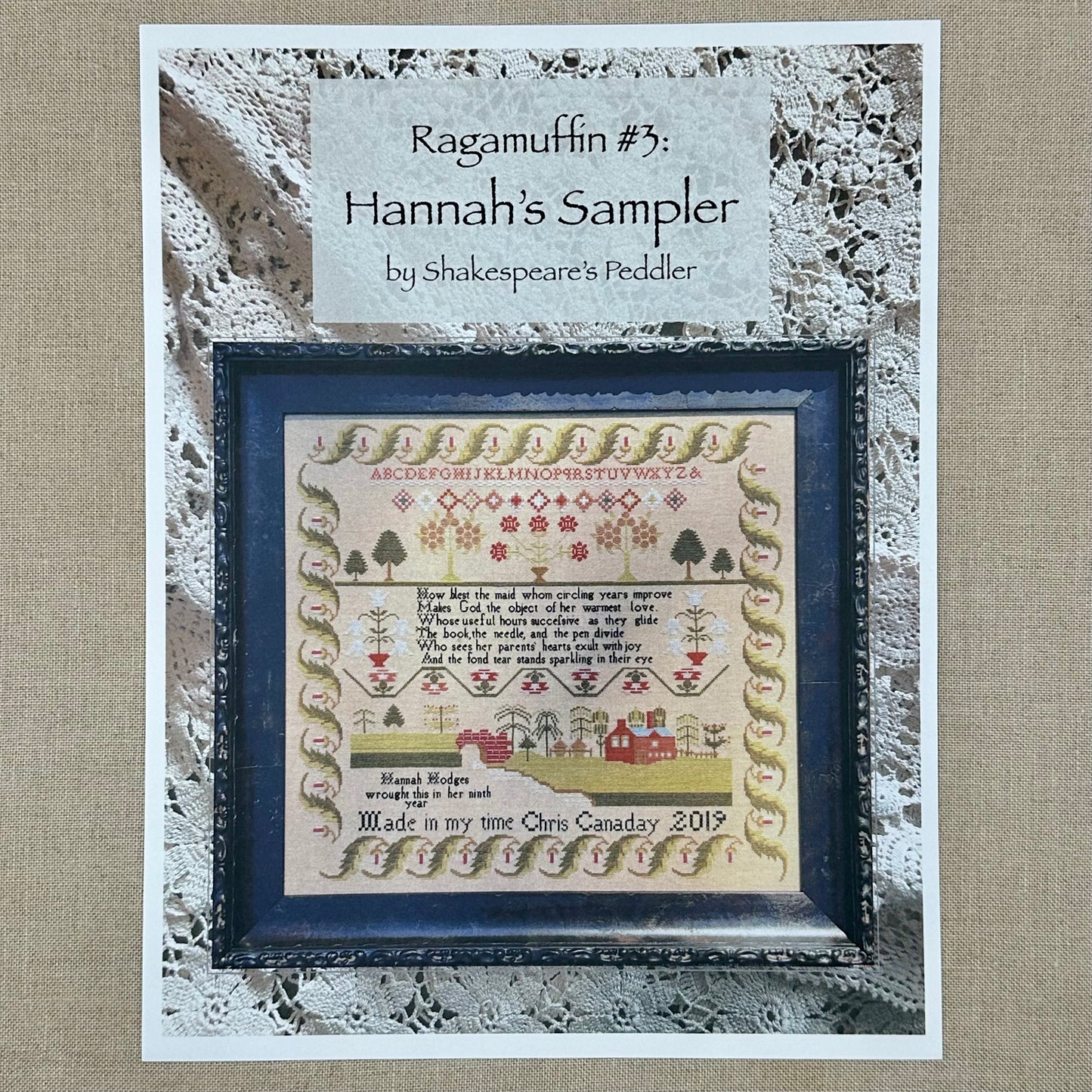 Shakespeare's Peddler - Ragamuffin #3 Hannah's Sampler - Booklet Chart and/or Roxy Floss Conversion