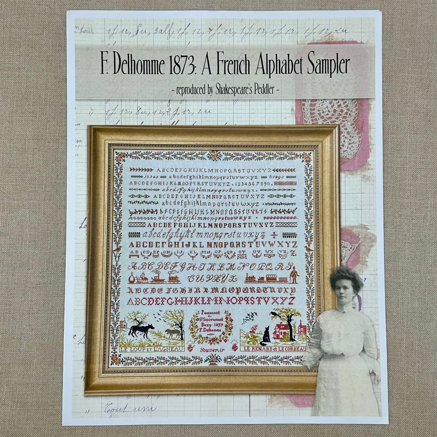 Shakespeare's Peddler - F. Delhomme 1873: A French Alphabet Sampler - Booklet Chart and/or Roxy Floss Conversion