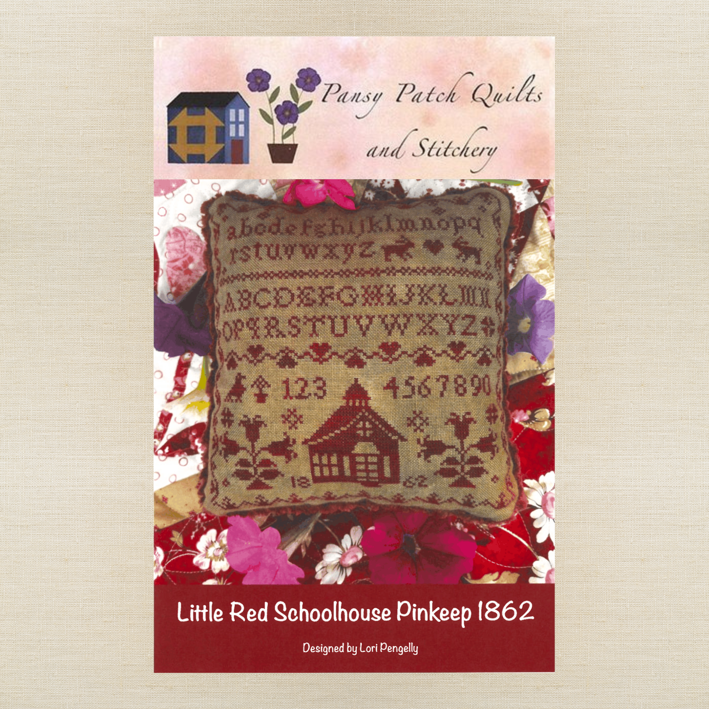 Pansy Patch Quilts and Stitchery - Little Red Schoolhouse Pinkeep - Booklet Chart