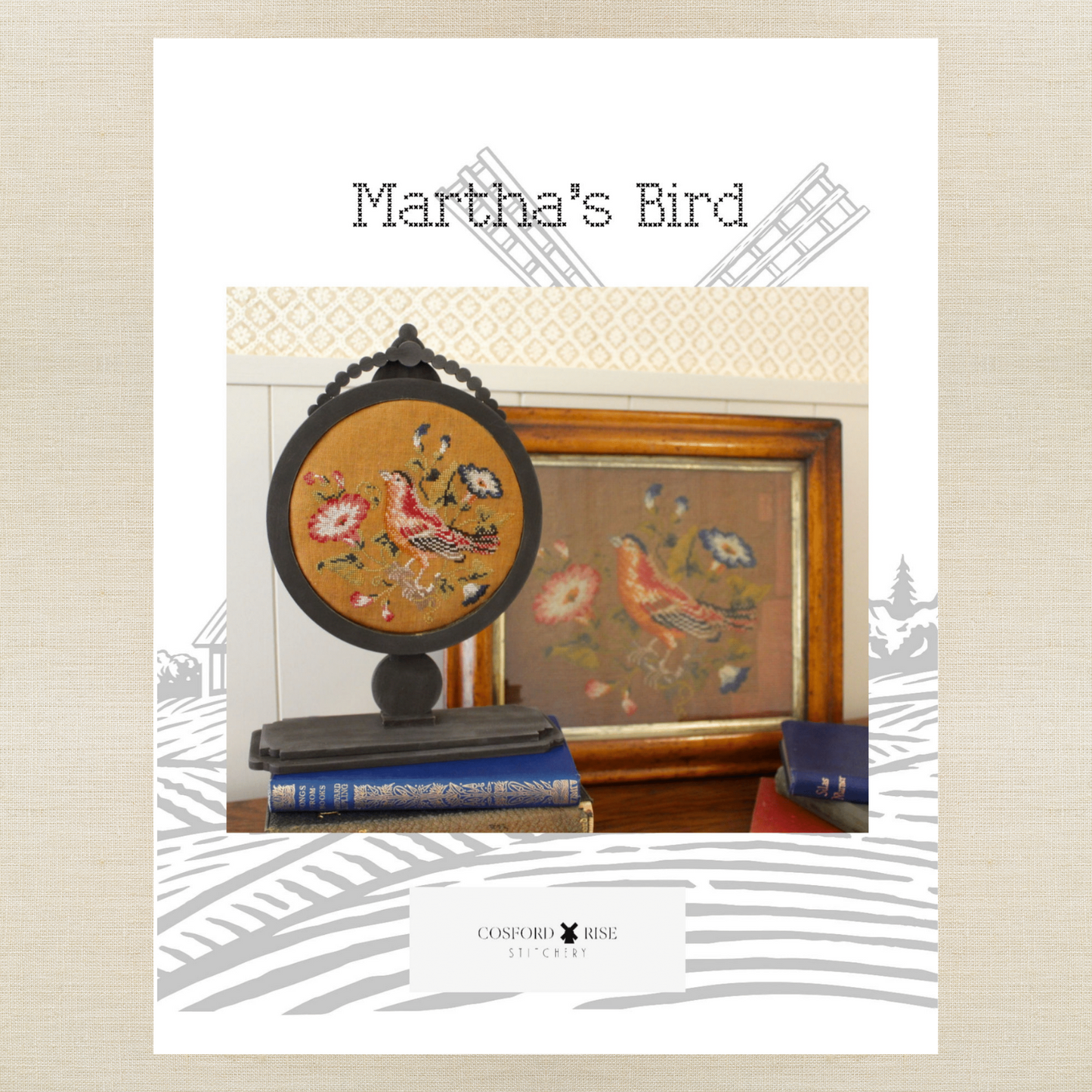 Cosford Rise Stitchery - Martha's Bird - Booklet Chart and/or Roxy Floss
