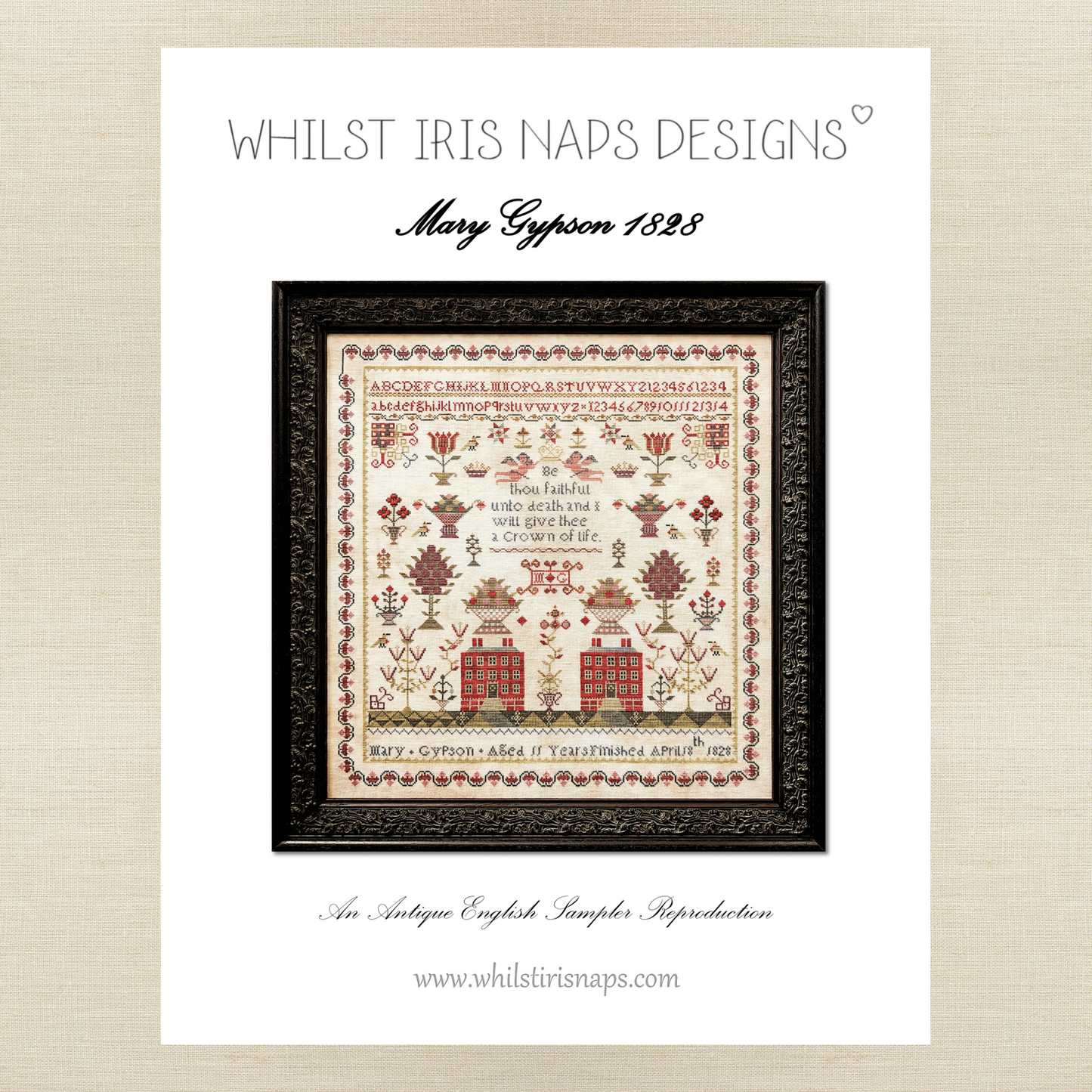 Whilst Iris Naps - Mary Gypson 1828 - Booklet Chart and/or Roxy Floss Conversion