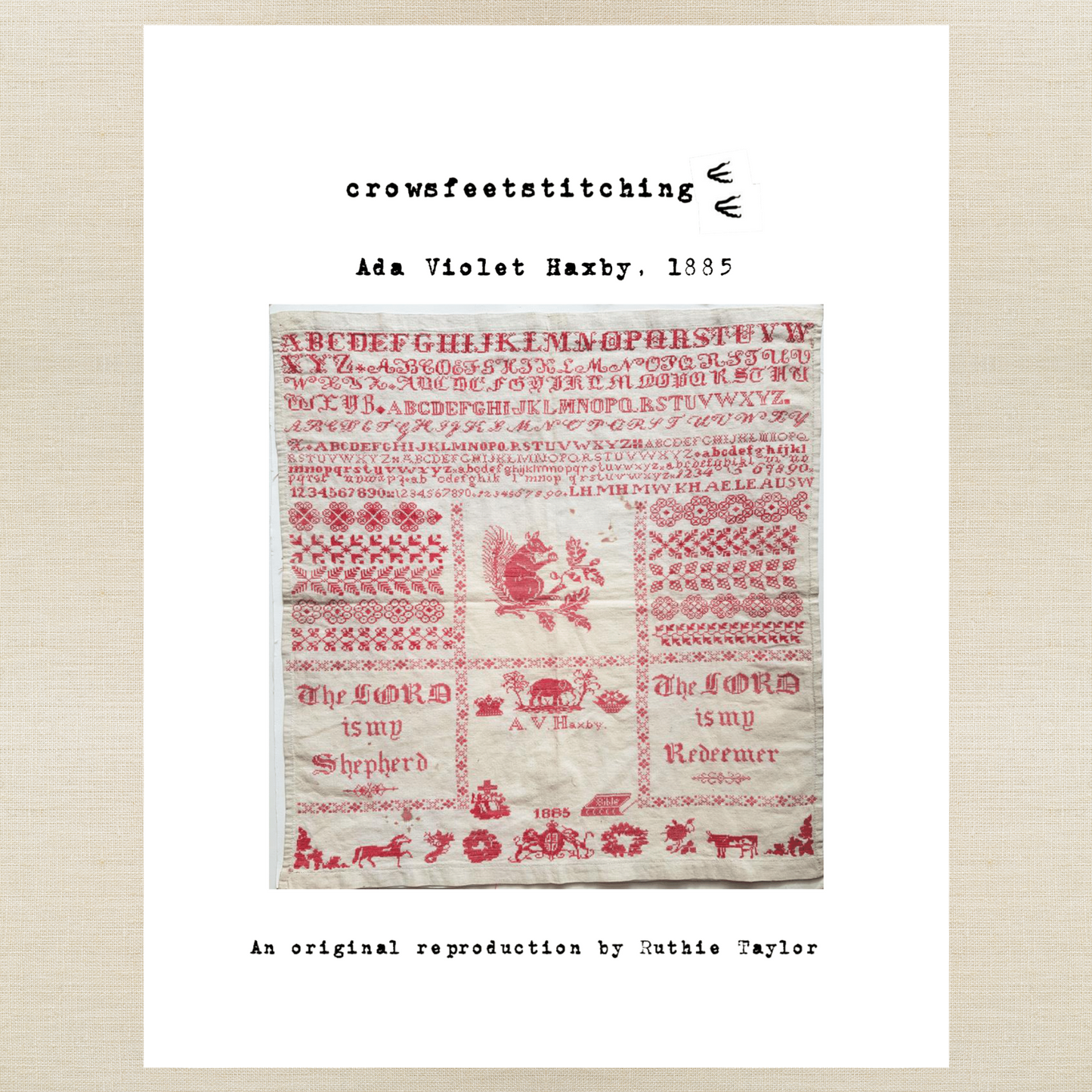 Crowsfeetstitching - Ada Violet Haxby 1885 - Booklet Chart