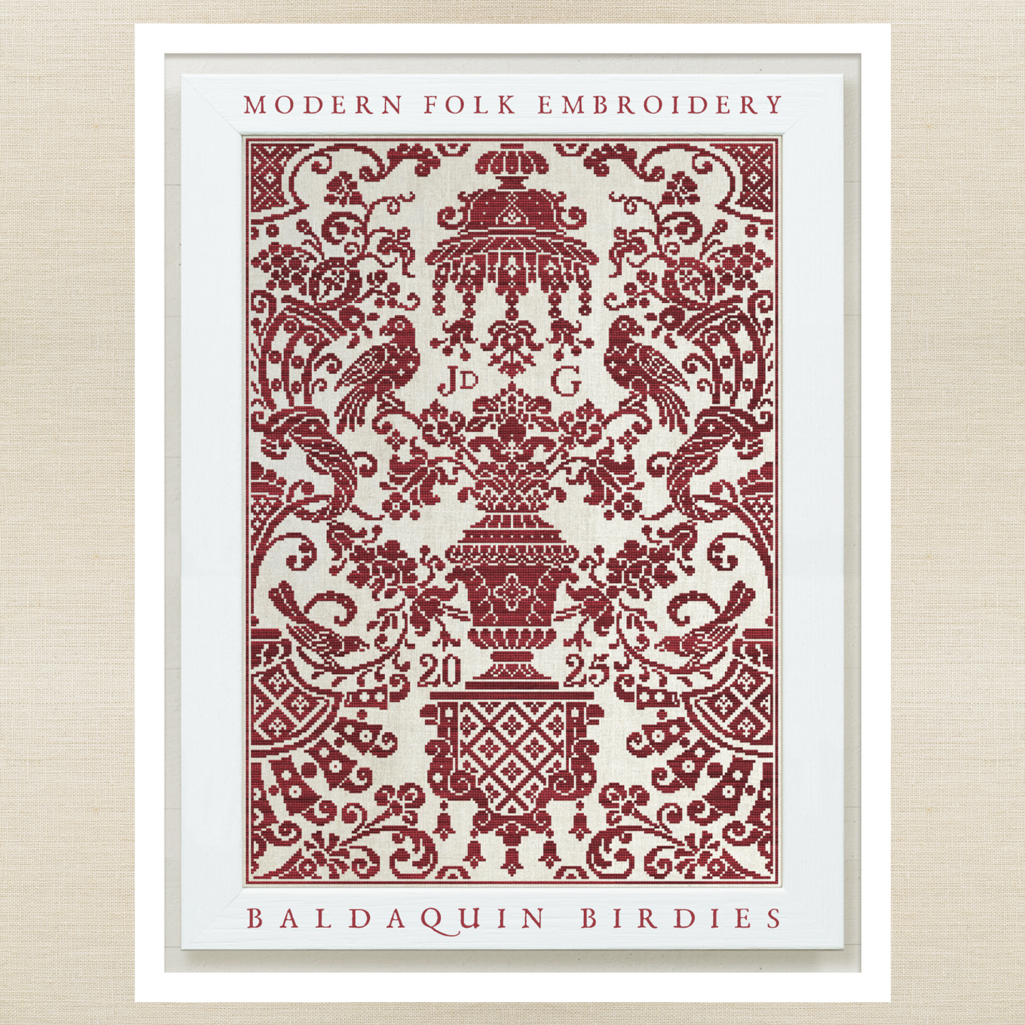 Modern Folk Embroidery - SAL 2025: Baldaquin Birdies - Booklet Chart