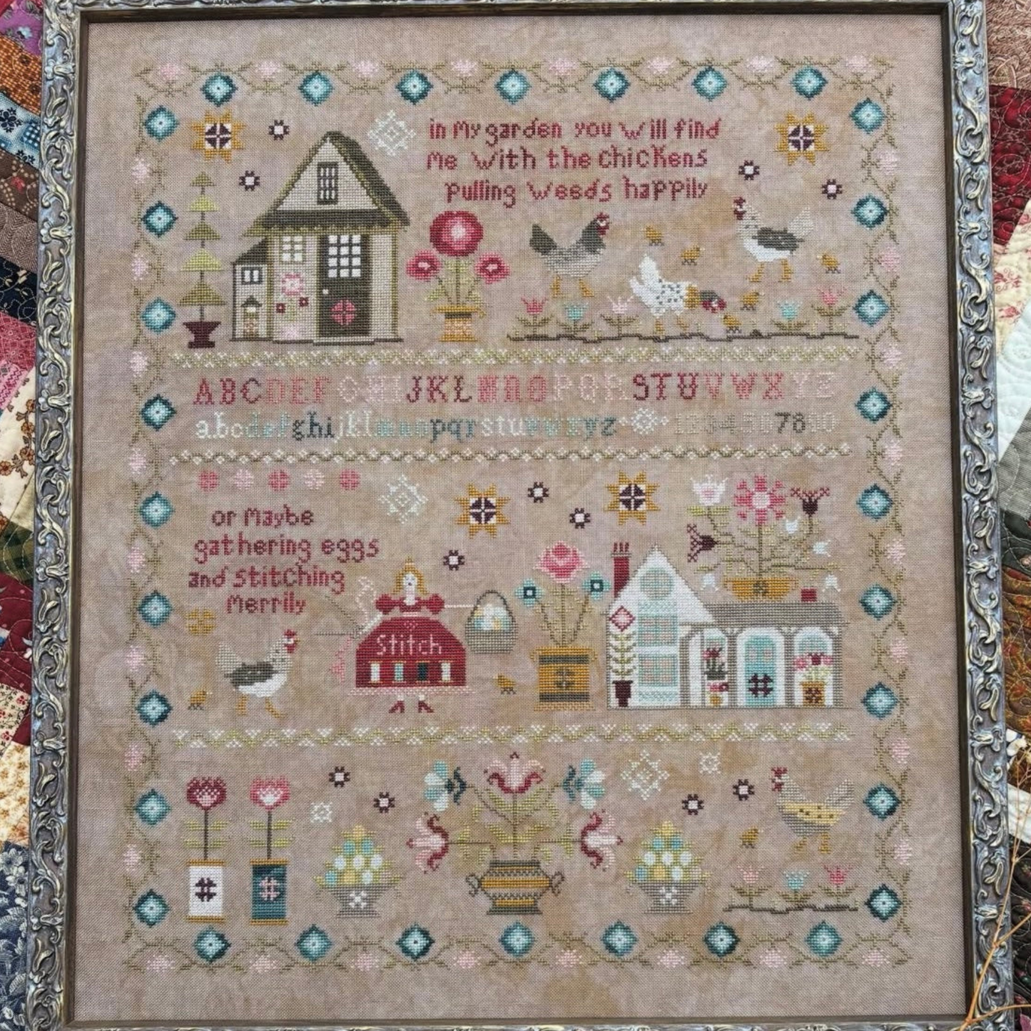 Pansy Patch Quilts and Stitchery - The Simple Tranquility Sampler and Smalls - Cross Stitch Chart IH and/or Roxy Floss Co Threads
