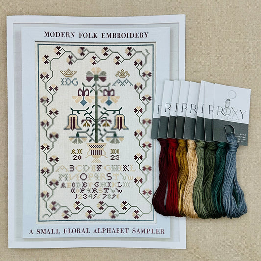Modern Folk Embroidery - A Small Floral Alphabet Sampler - Booklet Chart