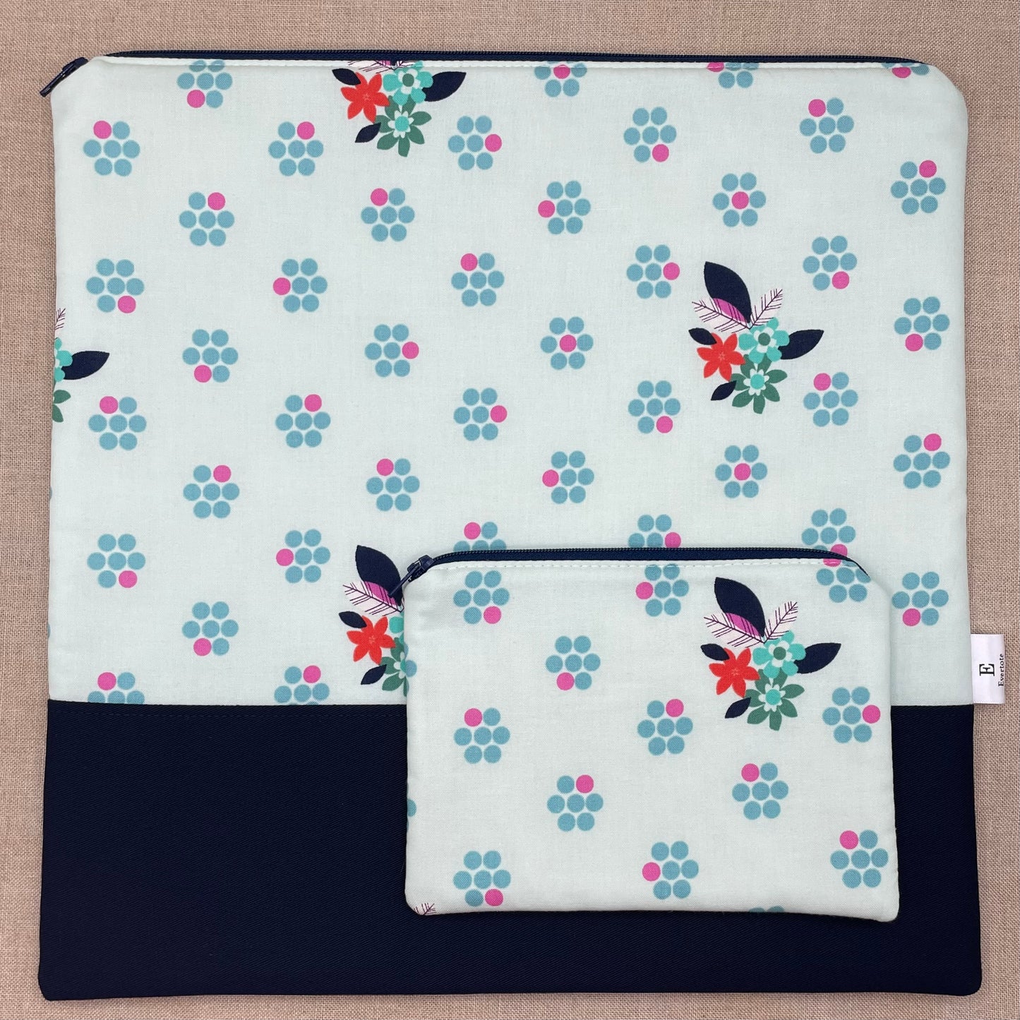 GeoFloral - Large Project Bag with Notions Pouch