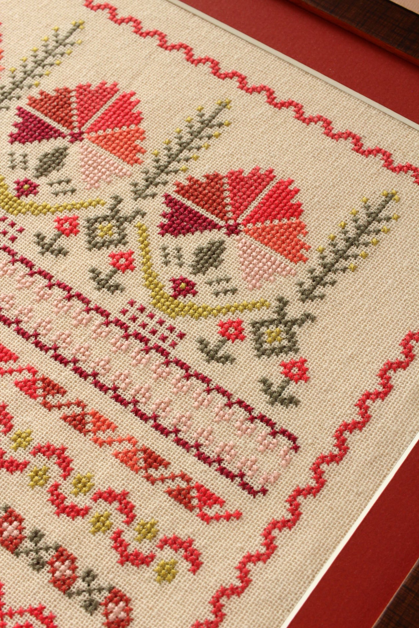 Avlea Embroidery - Kefalonia Carnations - Cross Stitch Kit