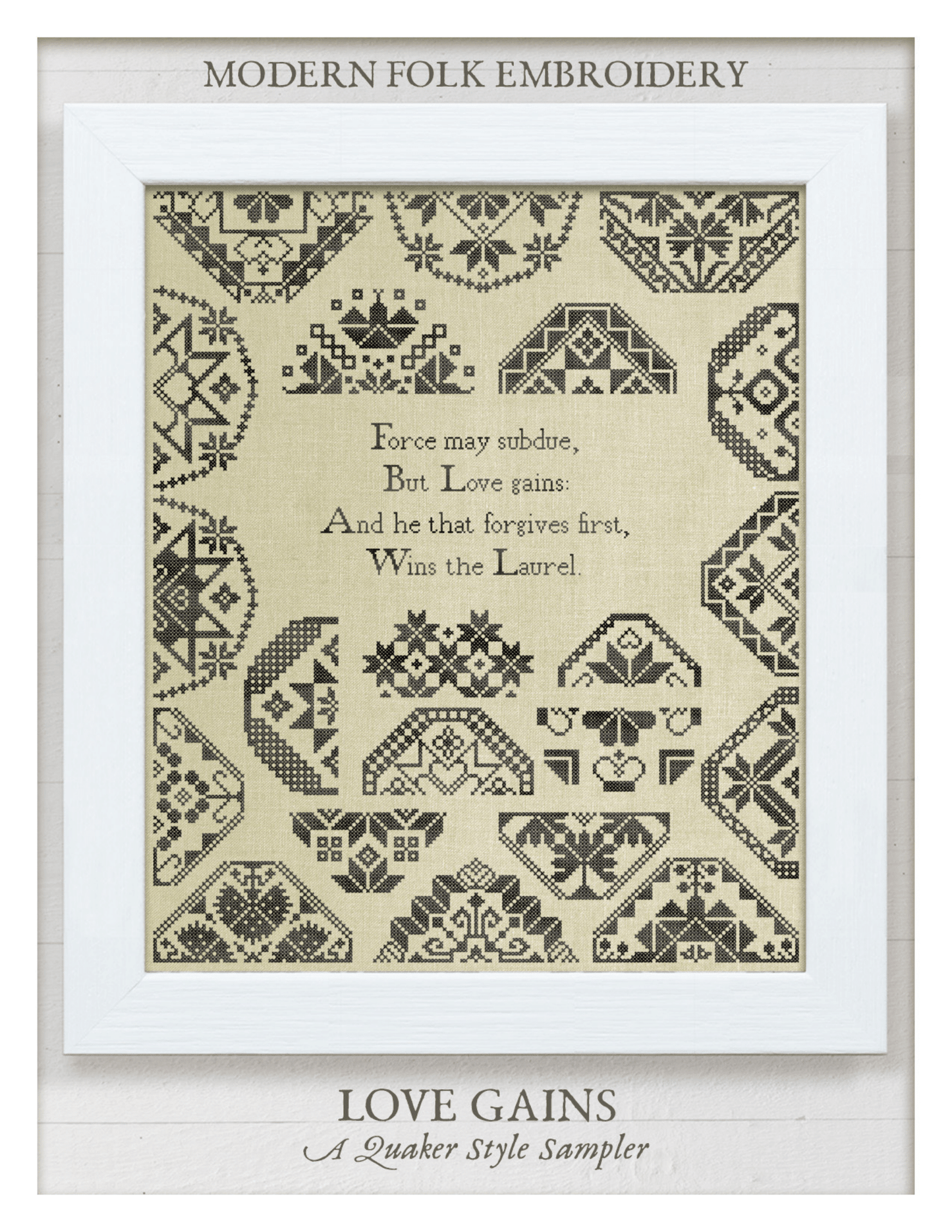 Modern Folk Embroidery - Love Gains - Booklet Chart and/or Roxy Floss