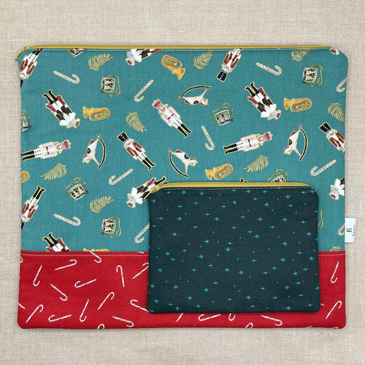 Nutcracker (Teal) - Project Bag with Coordinating Notions Pouch
