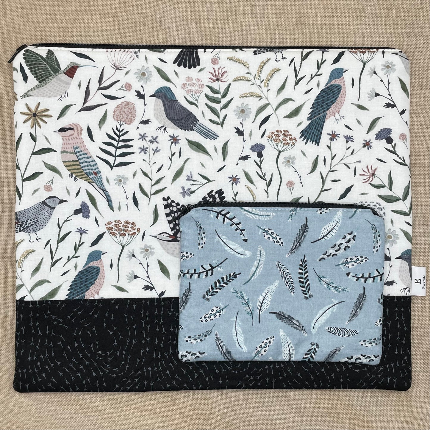 Quaint Rose Needlearts, Roxy Floss Co, and Evertote: Tweet Tweet Full Kit - with White Project Bag Set, Booklet Chart, and Roxy Floss