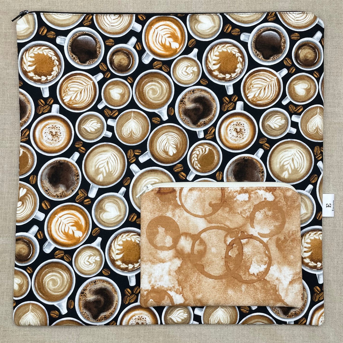Thanks A Latte - Project Bag with Coordinating Notions Pouch