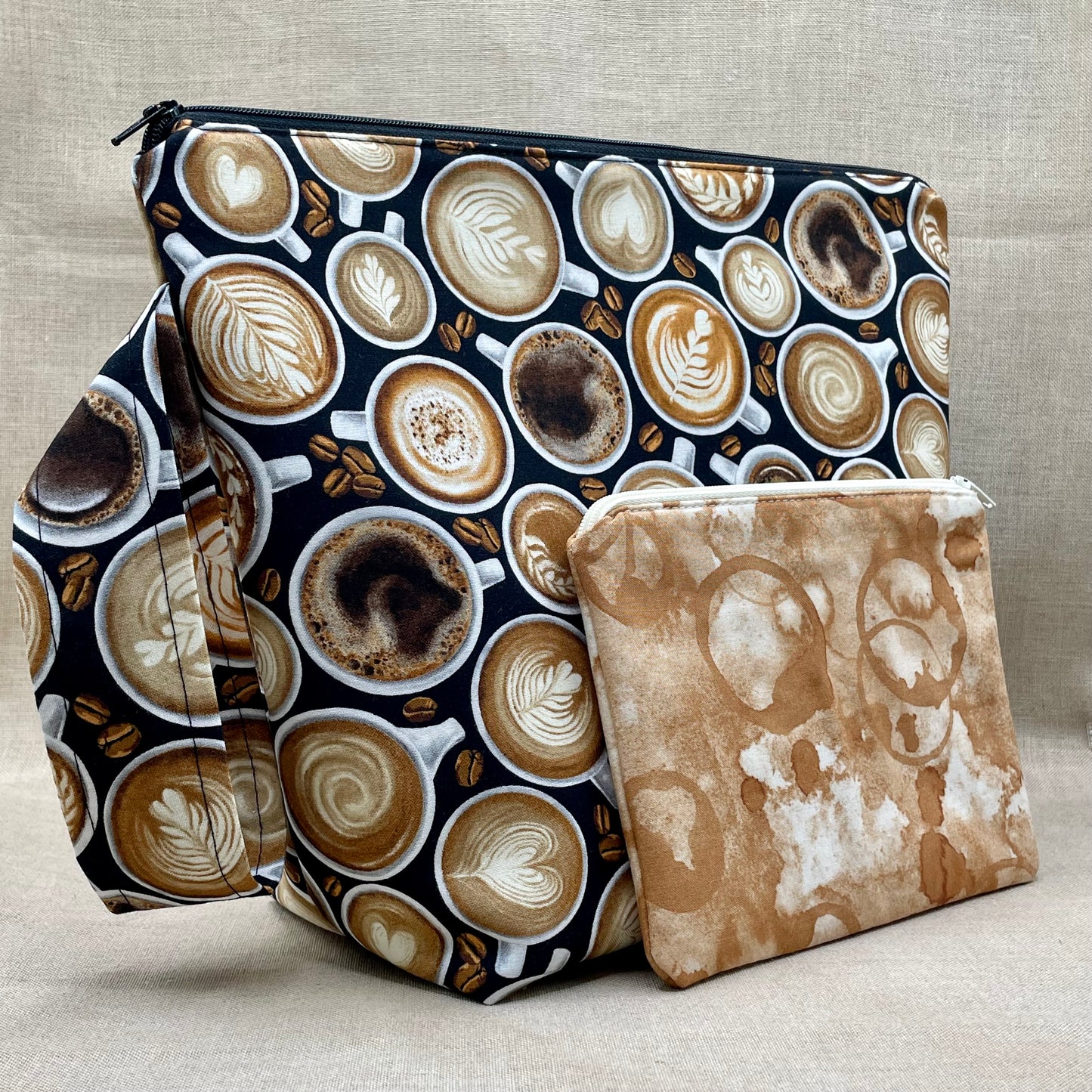 Thanks A Latte - Project Bag with Coordinating Notions Pouch