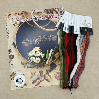 1897 Schoolhouse Samplers - About To Take Wing - Physical Chart and/or Roxy Floss