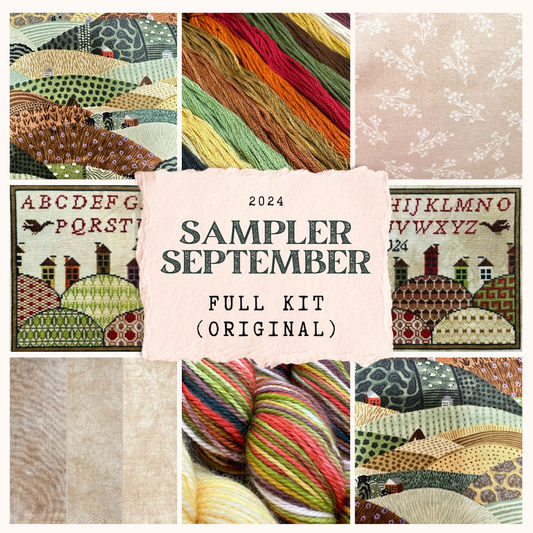 Maximum Cross Stitch, Evertote, Roxy Floss Co, and Timber Yarns - Sampler September 2024 - Full Kit (Original Sampler)