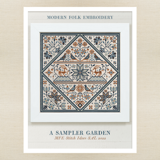 Modern Folk Embroidery - A Sampler Garden - Booklet Chart and/or Roxy Floss