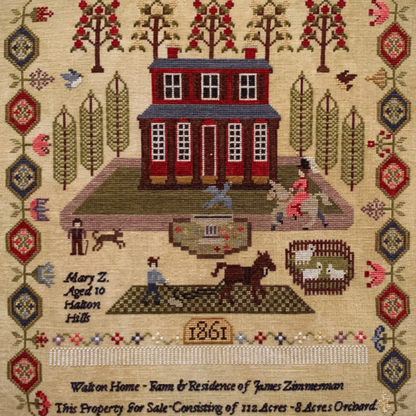 Maximum Cross Stitch - The Sale of the Zimmerman Farm - Booklet Chart and/or Roxy Floss Pack