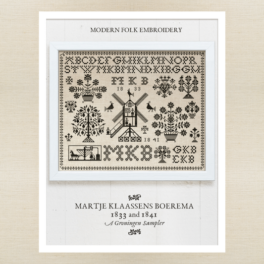 Modern Folk Embroidery - Martje Klaassens Boerema 1833 and 1841: A Groningen Sampler - Booklet Chart
