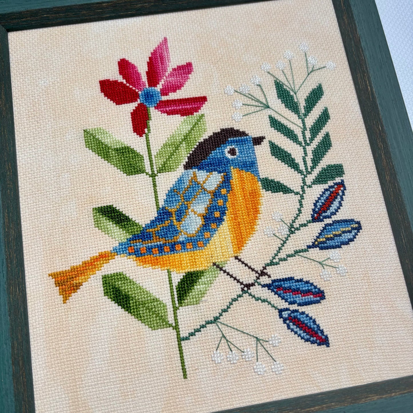 Yasmin's Made with Love - A Bird in the Field - Chart IH and/or Roxy Floss Conversion