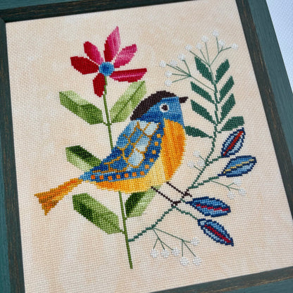 Yasmin's Made with Love - A Bird in the Field - Chart IH and/or Roxy Floss Conversion