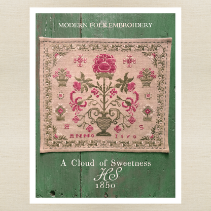 Modern Folk Embroidery - A Cloud of Sweetness: HS 1850 - Booklet Chart and/or Roxy Floss