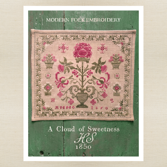 Modern Folk Embroidery - A Cloud of Sweetness: HS 1850 - Booklet Chart and/or Roxy Floss