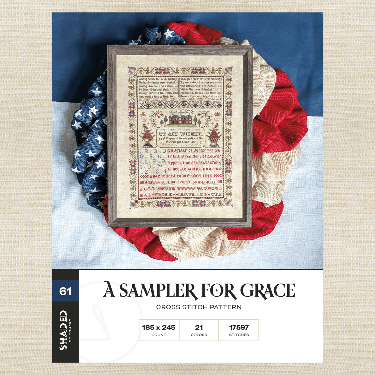 Shaded Stitchery - A Sampler for Grace - Chart IH and/or Roxy Floss