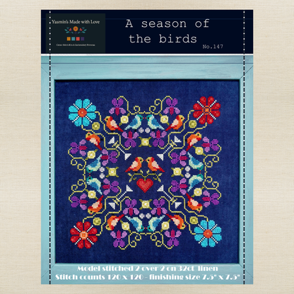 Yasmin's Made with Love - A Season of the Birds - Chart IH and/or Roxy Floss Conversion