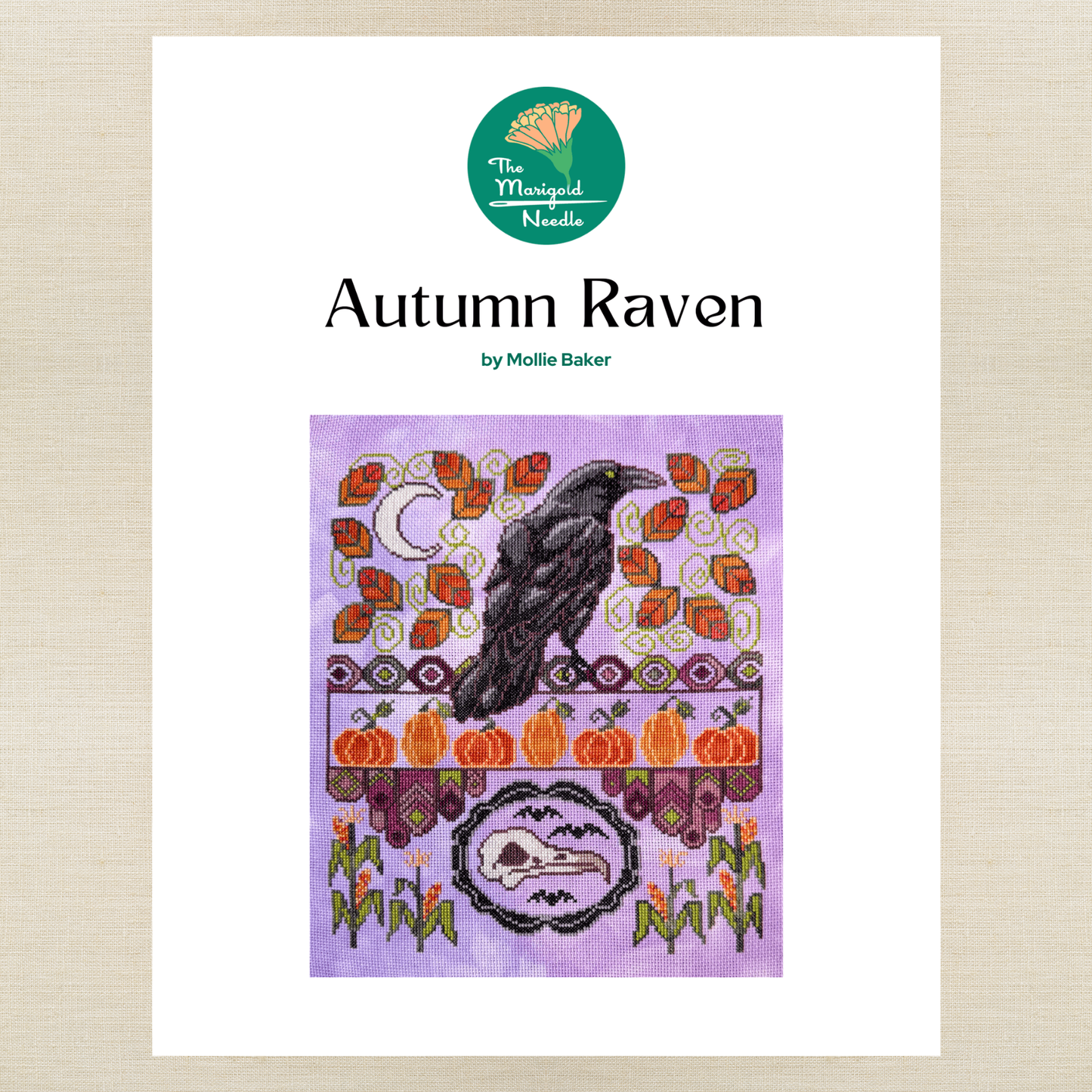 The Marigold Needle - Autumn Raven - Booklet Chart IH and/or Roxy Floss Co Floss